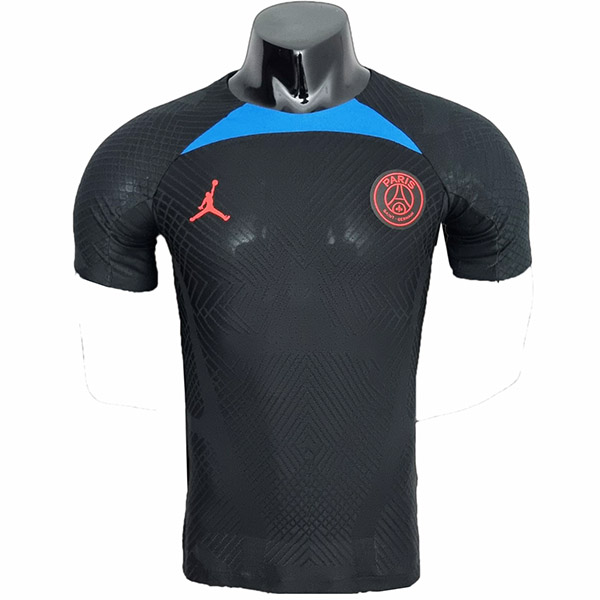 Jordan Paris Saint-Germain maglia da calcio pre-partita da allenamento maglia da calcio nera da uomo abbigliamento sportivo 2022-2023
